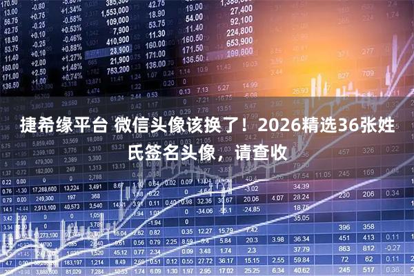 捷希缘平台 微信头像该换了！2026精选36张姓氏签名头像，请查收