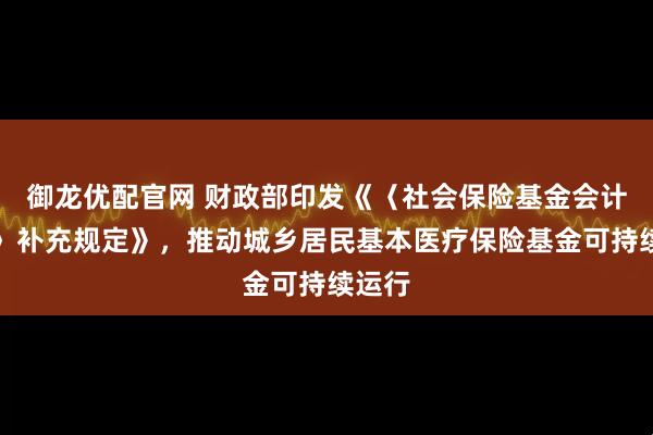御龙优配官网 财政部印发《〈社会保险基金会计制度〉补充规定》，推动城乡居民基本医疗保险基金可持续运行