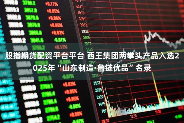 股指期货配资平台平台 西王集团两拳头产品入选2025年“山东制造·鲁链优品”名录
